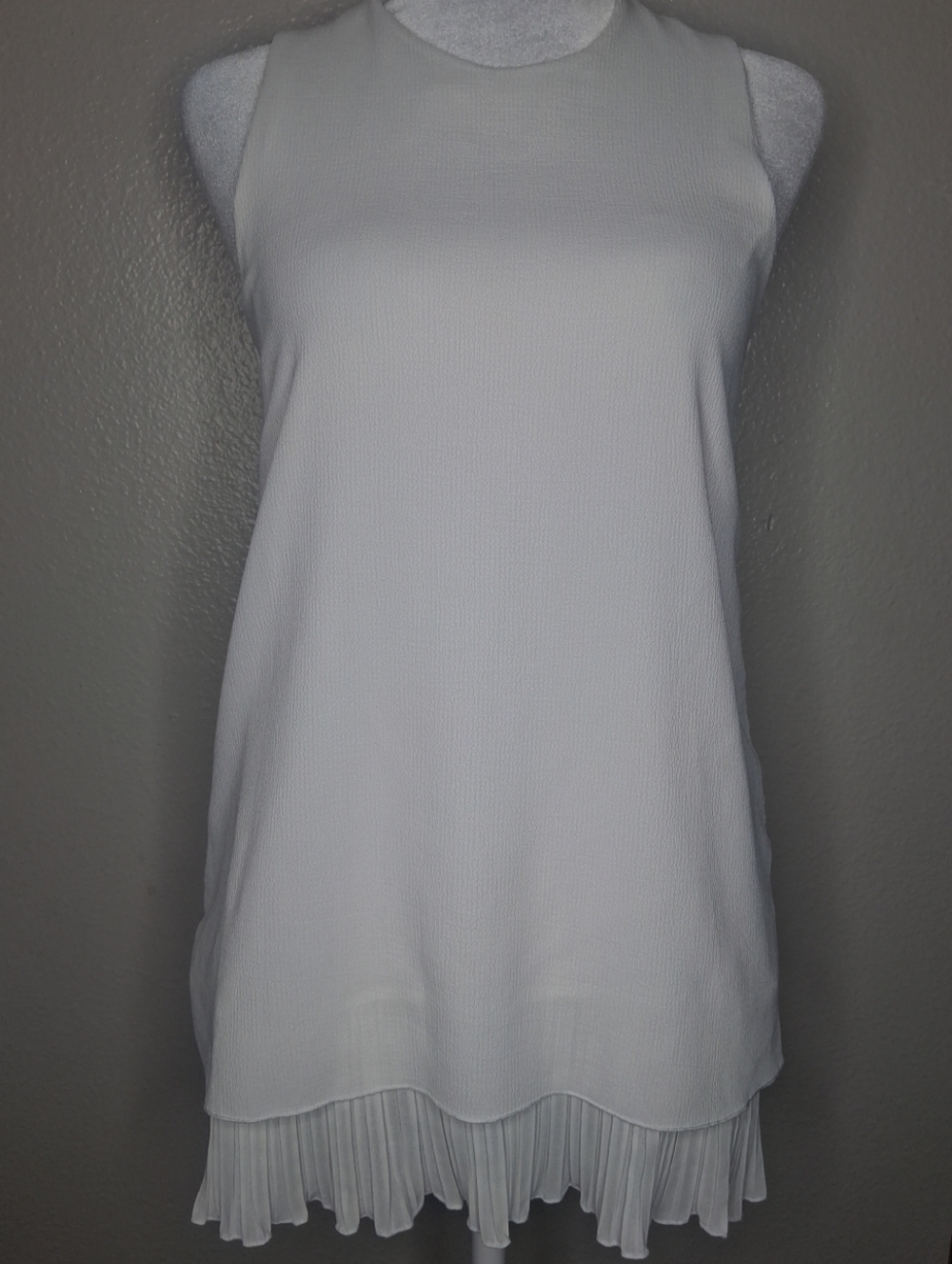Sabrina Diamanti Sleeveless Crisp White Layered Blouse Top Made in Italy